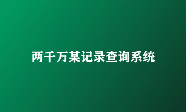 两千万某记录查询系统