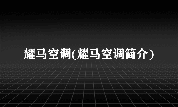 耀马空调(耀马空调简介)
