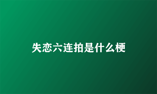 失恋六连拍是什么梗