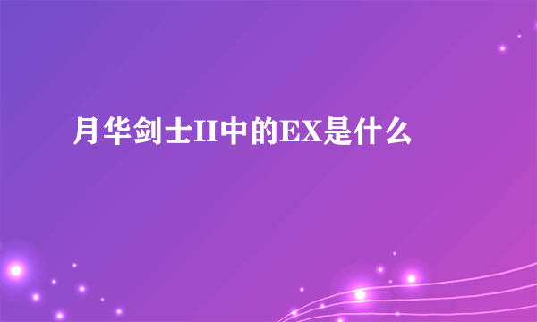 月华剑士II中的EX是什么
