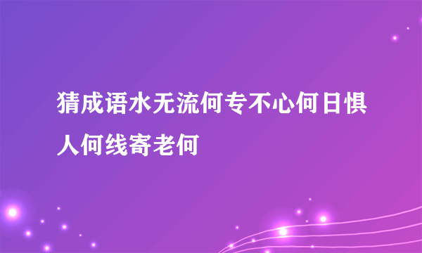 猜成语水无流何专不心何日惧人何线寄老何