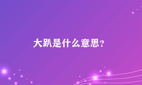 大趴是什么意思？