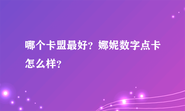 哪个卡盟最好？娜妮数字点卡怎么样？