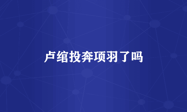 卢绾投奔项羽了吗