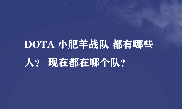 DOTA 小肥羊战队 都有哪些人？ 现在都在哪个队？