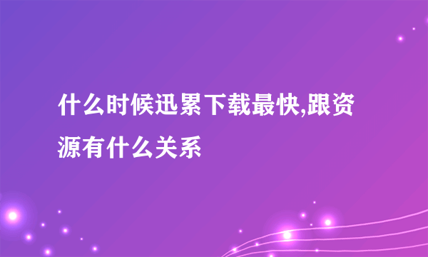 什么时候迅累下载最快,跟资源有什么关系