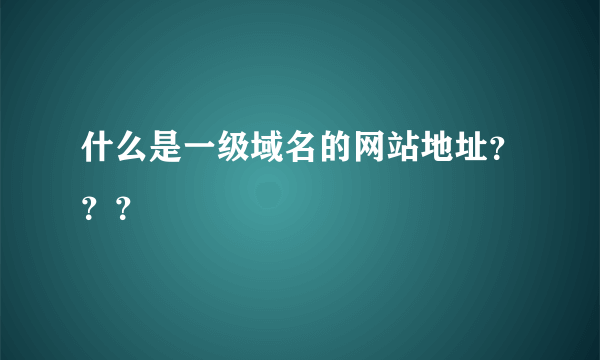 什么是一级域名的网站地址？？？