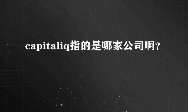 capitaliq指的是哪家公司啊？