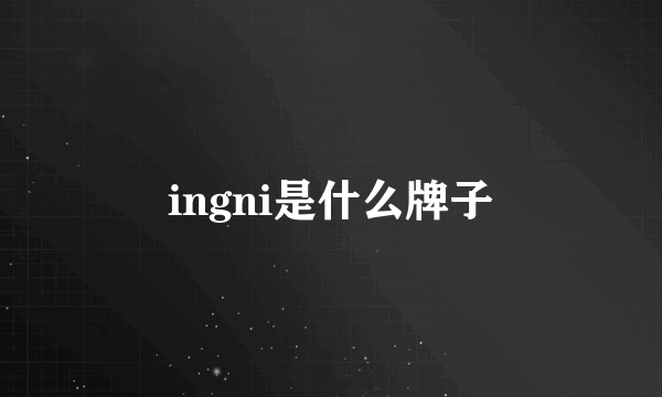 ingni是什么牌子