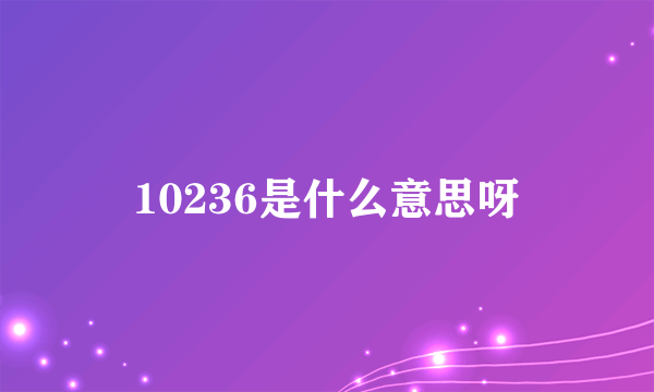 10236是什么意思呀