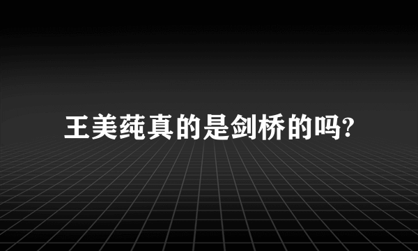 王美莼真的是剑桥的吗?