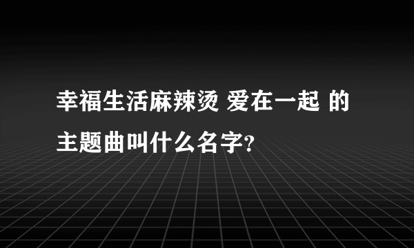 幸福生活麻辣烫 爱在一起 的主题曲叫什么名字？