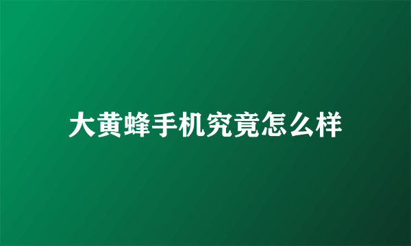 大黄蜂手机究竟怎么样