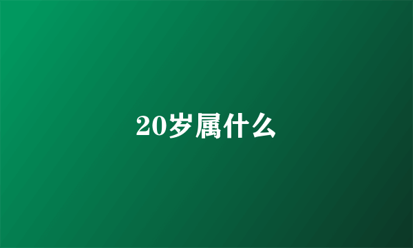 20岁属什么