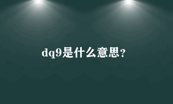 dq9是什么意思？