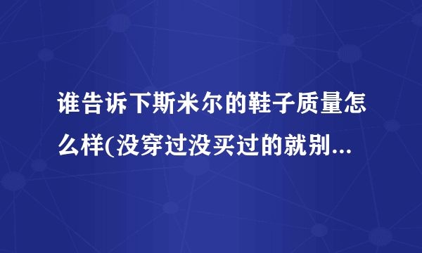 谁告诉下斯米尔的鞋子质量怎么样(没穿过没买过的就别瞎说了不然...