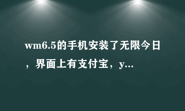 wm6.5的手机安装了无限今日，界面上有支付宝，youku等软件图标，但是我点不开