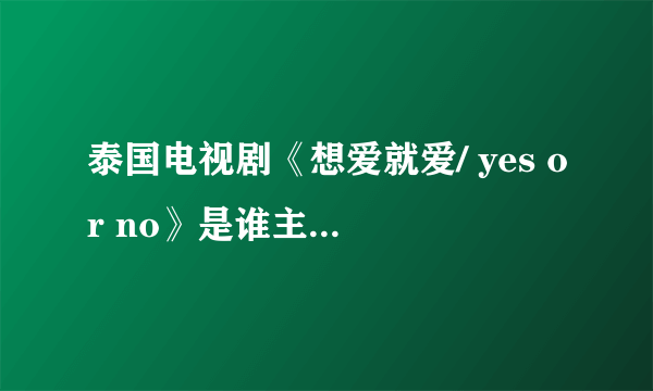泰国电视剧《想爱就爱/ yes or no》是谁主演的？男女主角的名字叫什么？