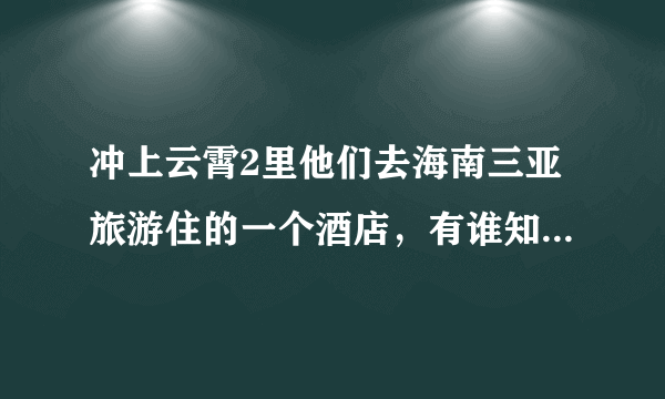 冲上云霄2里他们去海南三亚旅游住的一个酒店，有谁知道这个酒店叫什么名字，在三亚的哪个位置？如题 谢谢