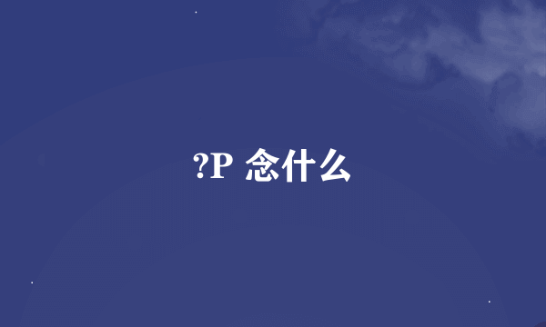?P 念什么