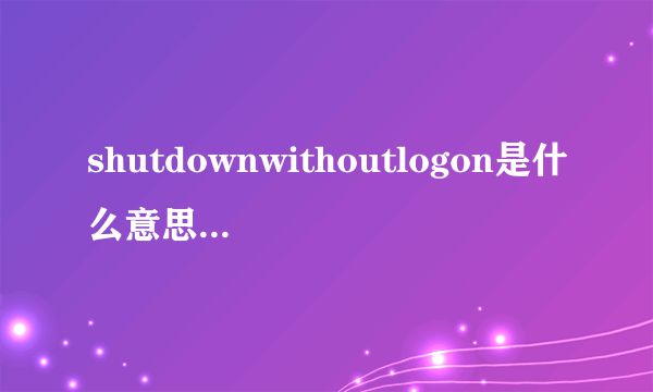 shutdownwithoutlogon是什么意思shutdownwithoutlogon