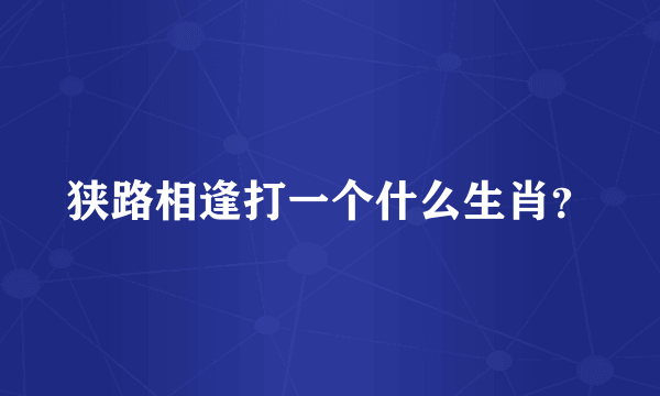 狭路相逢打一个什么生肖？