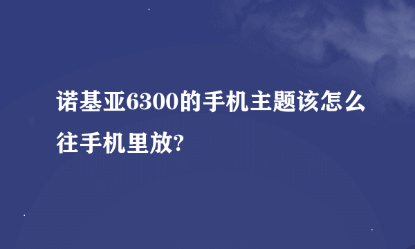 诺基亚6300的手机主题该怎么往手机里放?