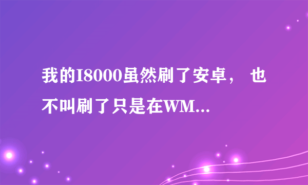 我的I8000虽然刷了安卓， 也不叫刷了只是在WM的前提下开的安卓模拟！我的I8000刷了安卓，