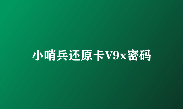 小哨兵还原卡V9x密码