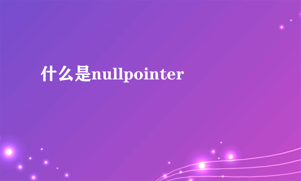什么是nullpointer