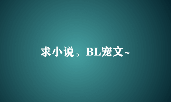 求小说。BL宠文~