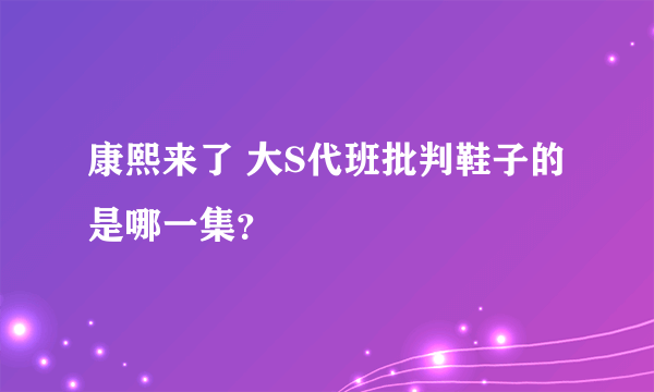 康熙来了 大S代班批判鞋子的是哪一集？