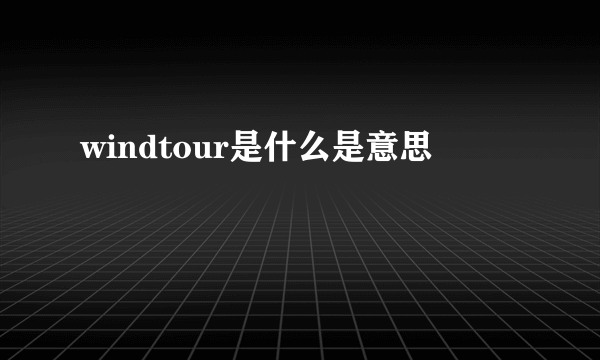 windtour是什么是意思