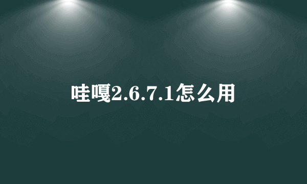 哇嘎2.6.7.1怎么用
