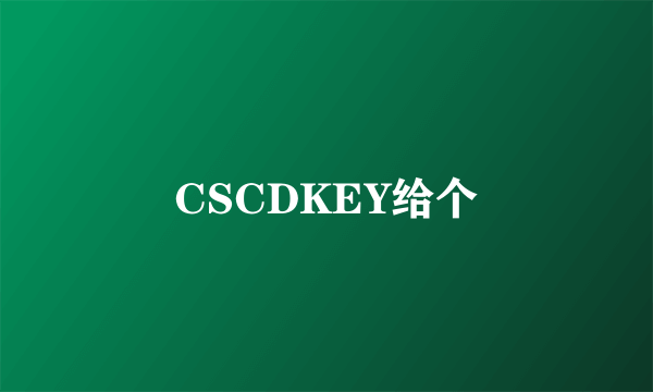 CSCDKEY给个