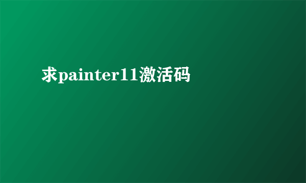 求painter11激活码