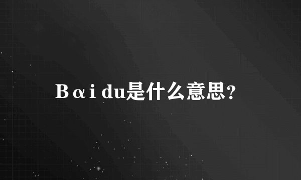 Bαi du是什么意思？