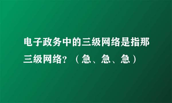 电子政务中的三级网络是指那三级网络？（急、急、急）