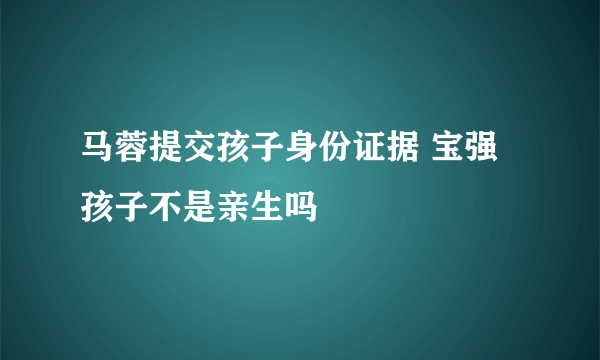 马蓉提交孩子身份证据 宝强孩子不是亲生吗