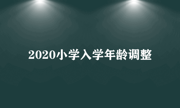 2020小学入学年龄调整