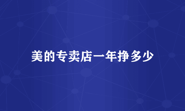 美的专卖店一年挣多少