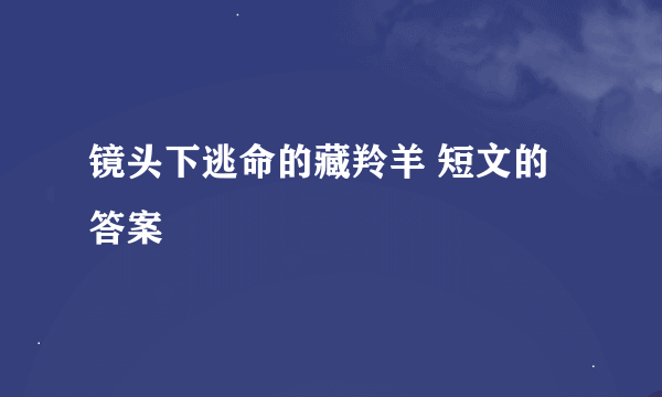 镜头下逃命的藏羚羊 短文的答案
