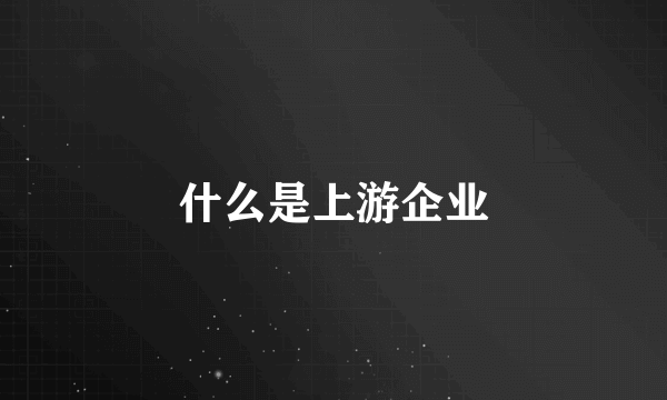 什么是上游企业