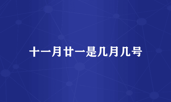 十一月廿一是几月几号