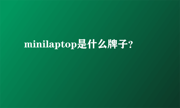 minilaptop是什么牌子？