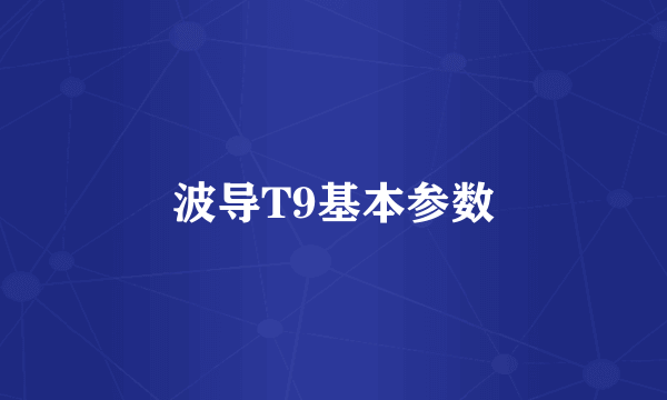 波导T9基本参数