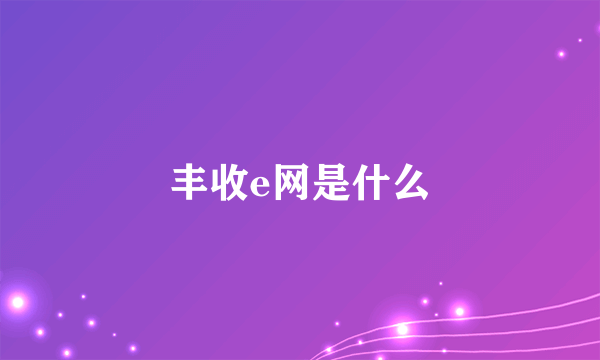 丰收e网是什么