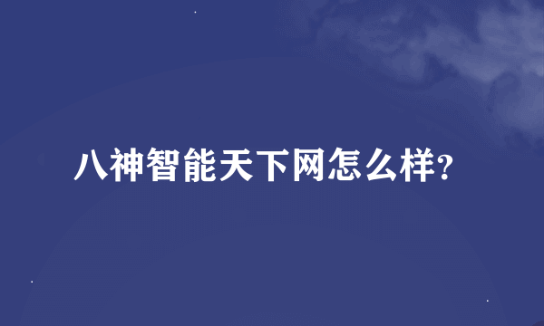 八神智能天下网怎么样？