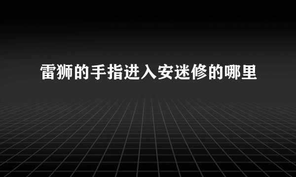 雷狮的手指进入安迷修的哪里
