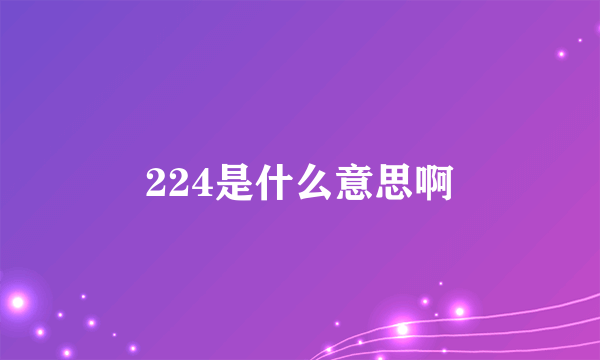 224是什么意思啊